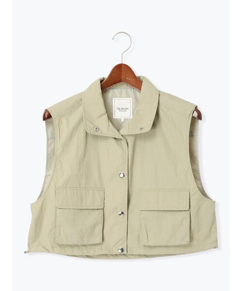 Te chichi TERRASSE（テチチテラス）の「ナイロンショートベスト（ベスト・レディース・ブラック/グレー/オフホワイト・F）」の15枚目の写真