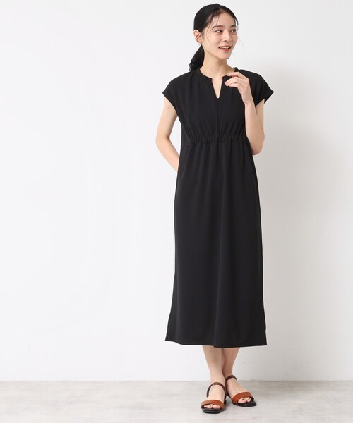 Dessin(デッサン)の「【洗える】カットジョーゼットリラクシーワンピース(ワンピース・レディース・ダークブラウン/チャコールグレー/ブラック・01/02)」の9枚目の写真