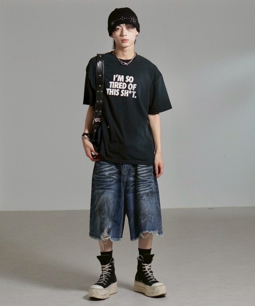 Chikashitsu +（チカシツプラス）の「【Chikashitsu +】buckle zipper studs bag / 【チカシツプラス】バックルジッパースタッズショルダーバッグ（ショルダーバッグ・メンズ・ブラック・ONE SIZE）」の14枚目の写真