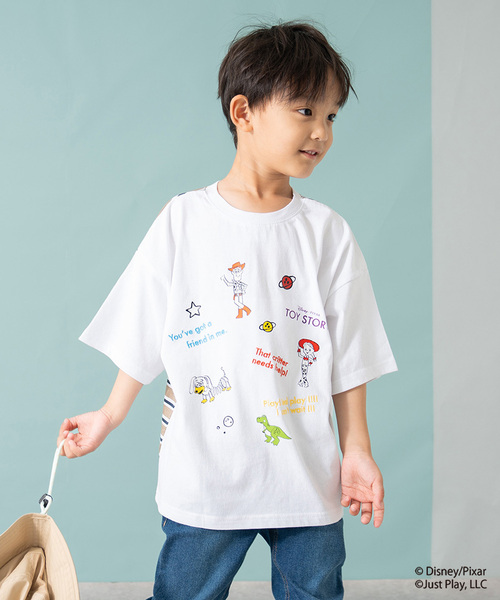 and D. petit main（アンドディープティマイン）の「【トイストーリー/Toy Story】バックボーダー半袖Tシャツ（Tシャツ/カットソー・キッズ・ホワイト/ネイビー・90cm/100cm/140cm/110cm/120cm/130cm）」の3枚目の写真