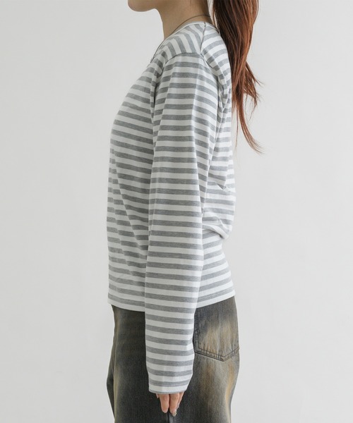 OPTSTUFF BORDER LONG SLEEVE/ブラック L 新品未開封 OT . TEE LS-9