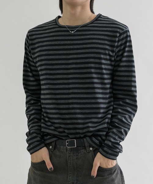 EPNK(イーピーエヌケー)の「【EPNK】Border long sleeve tee / ボーダーロングスリーブtee(Tシャツ/カットソー・メンズ・ブラック/オフホワイト・LARGE/MEDIUM/SMALL)」の19枚目の写真