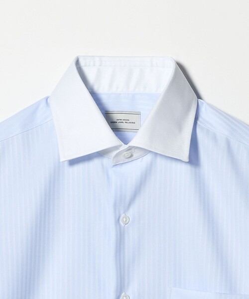 green label relaxing（グリーンレーベルリラクシング）の「コットン シャドーストライプ クレリック ワイドカラー ドレスシャツ -イージーアイロン-（ビジネスシャツ・メンズ・ライトブルー/ホワイト・42cm/40cm/43cm/39cm/41cm/37cm/38cm）」の14枚目の写真