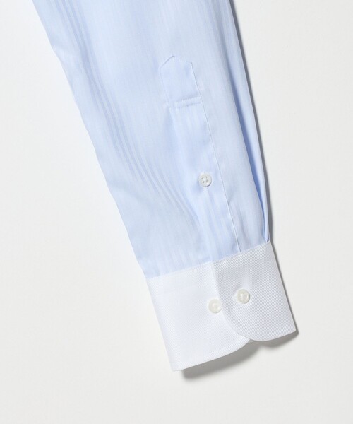 green label relaxing（グリーンレーベルリラクシング）の「コットン シャドーストライプ クレリック ワイドカラー ドレスシャツ -イージーアイロン-（ビジネスシャツ・メンズ・ライトブルー/ホワイト・42cm/40cm/43cm/39cm/41cm/37cm/38cm）」の15枚目の写真