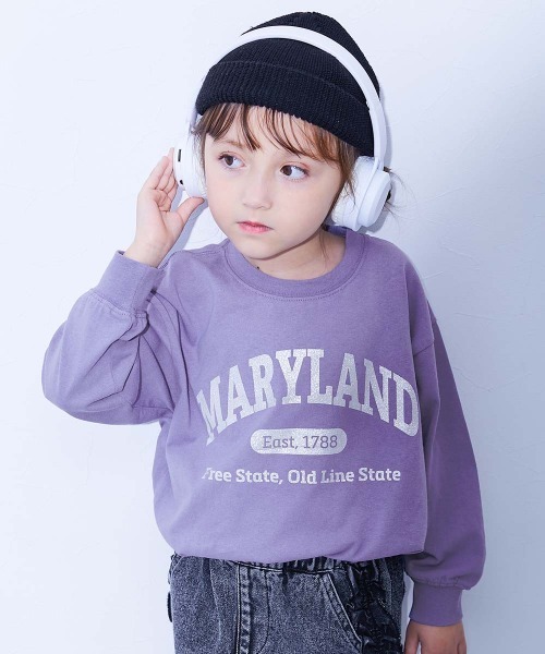 devirock（デビロック）の「綿100％ デビラボ ガールズ BIGシルエットプリント袖リブ 長袖Tシャツ（Tシャツ/カットソー・キッズ・ブラック系2/グレー系1/グレー系2/ブラック系1/ブルー系1/グリーン系1/ベージュ系2/ベージュ系1/ベージュ系3/ピンク系1/パープル系2/パープル系1/ピンク系2・90cm/110cm/100cm/120cm/130cm/140cm/150cm/160cm）」の10枚目の写真