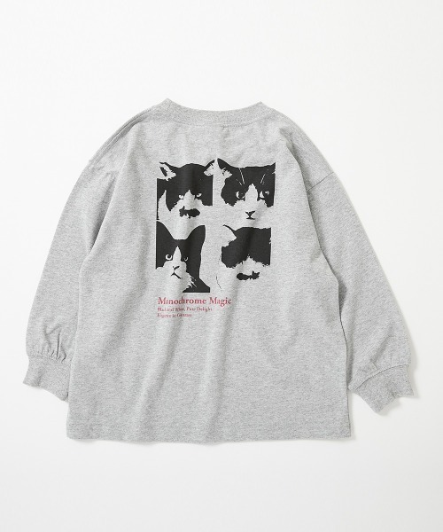 devirock（デビロック）の「綿100％ デビラボ ガールズ BIGシルエットプリント袖リブ 長袖Tシャツ（Tシャツ/カットソー・キッズ・ブラック系2/グレー系1/グレー系2/ブラック系1/ブルー系1/グリーン系1/ベージュ系2/ベージュ系1/ベージュ系3/ピンク系1/パープル系2/パープル系1/ピンク系2・90cm/110cm/100cm/120cm/130cm/140cm/150cm/160cm）」の21枚目の写真