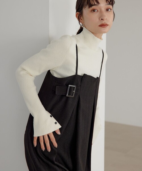 EMMEL REFINES（エメルリファインズ）の「＜EMMEL REFINES＞EM ラップライク キャミサロペット（サロペット/オーバーオール・レディース・ブラック/ベージュ・M/S）」の19枚目の写真