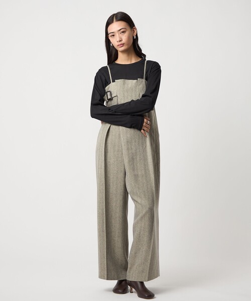 EMMEL REFINES（エメルリファインズ）の「＜EMMEL REFINES＞EM ラップライク キャミサロペット（サロペット/オーバーオール・レディース・ブラック/ベージュ・M/S）」の12枚目の写真