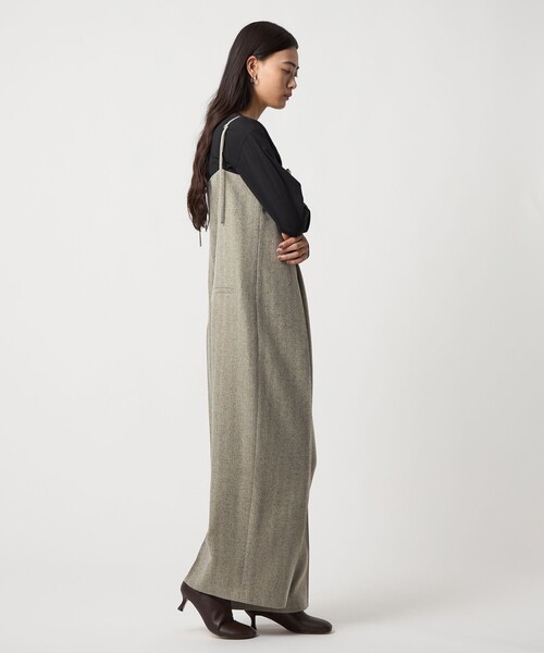 EMMEL REFINES（エメルリファインズ）の「＜EMMEL REFINES＞EM ラップライク キャミサロペット（サロペット/オーバーオール・レディース・ブラック/ベージュ・M/S）」の14枚目の写真