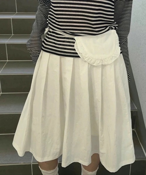 HALEY PESCA(ヘーリーペスカ)の「HALEY PESCA/【ウエストポーチ付き】ミディアム丈スカート(スカート・レディース・ホワイト/ブラック/グレー・FREE)」の6枚目の写真