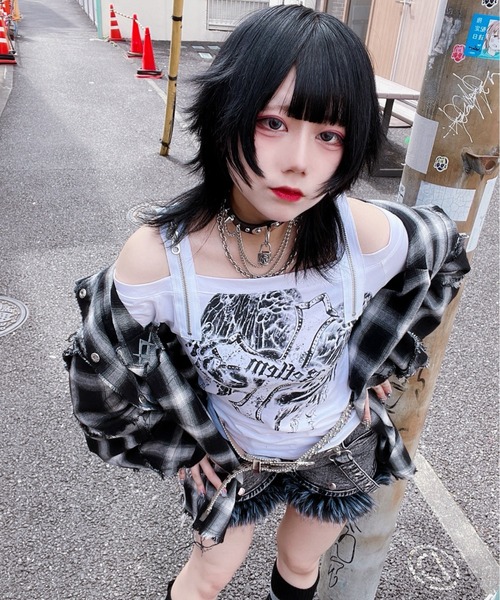 REFLEM/レフレム』継ぎ接ぎフードチェックシャツ（シャツ/ブラウス