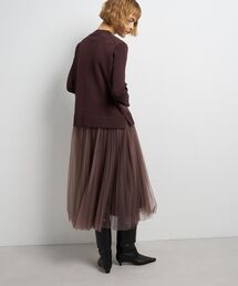 LANVIN en Bleu（ランバンオンブルー）の「チュールプリーツコンビニットワンピース（ワンピース）」