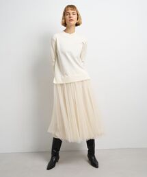 〈未使用〉ランバンオンブルーバイカラーニットワンピース LANVIN en Bleu（ランバンオンブルー）の「バイカラーニットワンピース