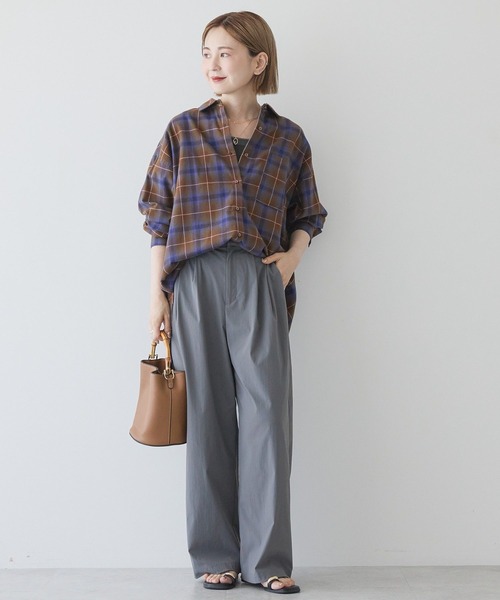 AMERICAN HOLIC（アメリカンホリック）の「ビエラ起毛チェックシャツ（シャツ/ブラウス・レディース・アイボリー/グレー/ブラック/オレンジ/ネイビー/パープル・M/L）」の22枚目の写真