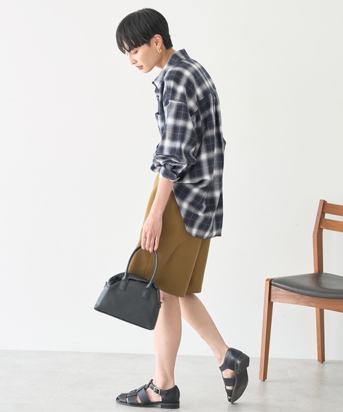 AMERICAN HOLIC（アメリカンホリック）の「ビエラ起毛チェックシャツ（シャツ/ブラウス・レディース・アイボリー/グレー/ブラック/オレンジ/ネイビー/パープル・M/L）」の17枚目の写真