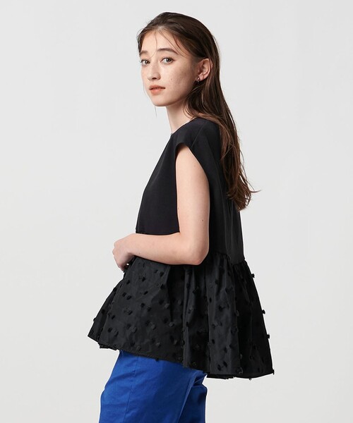 【美品】UNITED ARROWS リボン カットジャカード コンビ ブラウス UNITED ARROWS LTD. OUTLET｜リボン カットジャカード コンビ