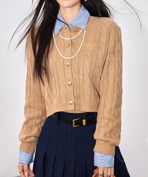 Silly（シリー）の「刺繍入りカーディガントップス（カーディガン/ボレロ・レディース・ベージュ/グレー・FREE）」の5枚目の写真