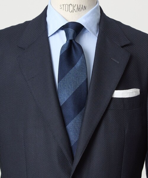 green label relaxing（グリーンレーベルリラクシング）の「GLR ジャパン ヴィンテージ 8.0cm ストライプ1 ネクタイ（ネクタイ・メンズ・ベージュ/ネイビー/ダークブラウン/ロイヤルブルー/ダークグレー・FREE）」の5枚目の写真