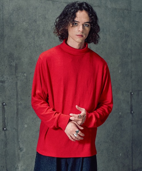 CASPER JOHN（キャスパージョン）の「Super stretch turtleneck cutsew / スーパーストレッチタートルネックカットソー（Tシャツ/カットソー・メンズ・マスタード/カーキ/ブラック/ブルー/チャコールグレー/レッド/ブラウン/ホワイト・X-SMALL/LARGE/MEDIUM/SMALL）」の8枚目の写真