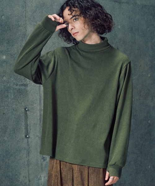 CASPER JOHN（キャスパージョン）の「Super stretch turtleneck cutsew / スーパーストレッチタートルネックカットソー（Tシャツ/カットソー・メンズ・マスタード/カーキ/ブラック/ブルー/チャコールグレー/レッド/ブラウン/ホワイト・X-SMALL/LARGE/MEDIUM/SMALL）」の5枚目の写真