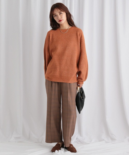 mysty woman（ミスティウーマン）の「タックストレートパンツ 582106（スラックス・レディース・モカ/ネイビー/ベージュ系その他・MEDIUM/SMALL）」の8枚目の写真