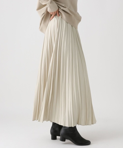 Elura(エルーラ)の「チンツプリーツスカート/583719(スカート・レディース・ライトベージュ/ブラウン・LARGE/MEDIUM)」の3枚目の写真