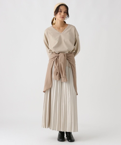 Elura(エルーラ)の「チンツプリーツスカート/583719(スカート・レディース・ライトベージュ/ブラウン・LARGE/MEDIUM)」の5枚目の写真