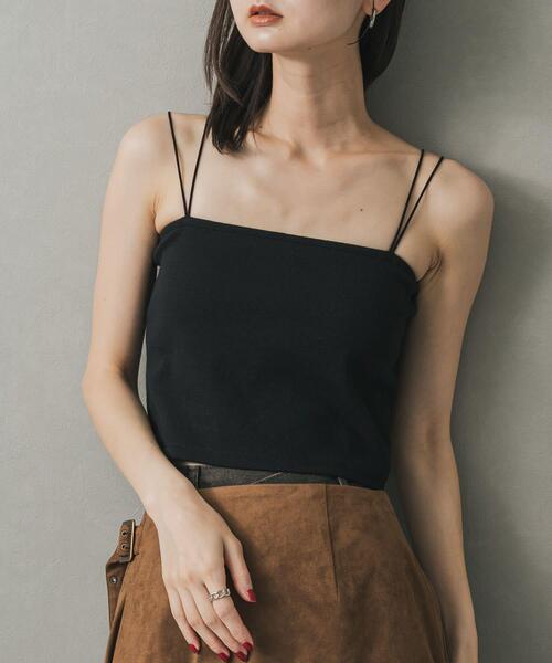 SENSE OF PLACE by URBAN RESEARCH（センスオブプレイスバイアーバンリサーチ）の「クロップドカップツキキャミソール（キャミソール・レディース・パープル/ホワイト/ブラック・ONE）」の2枚目の写真