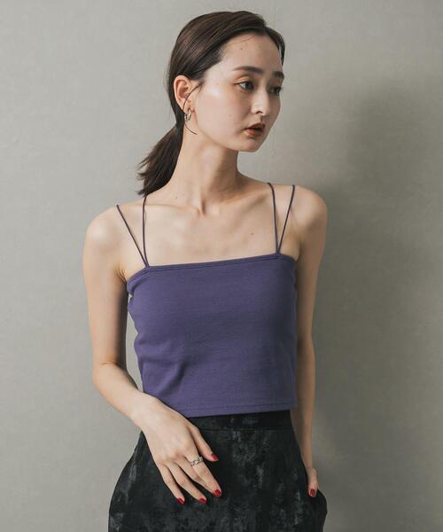 SENSE OF PLACE by URBAN RESEARCH（センスオブプレイスバイアーバンリサーチ）の「クロップドカップツキキャミソール（キャミソール・レディース・パープル/ホワイト/ブラック・ONE）」の5枚目の写真