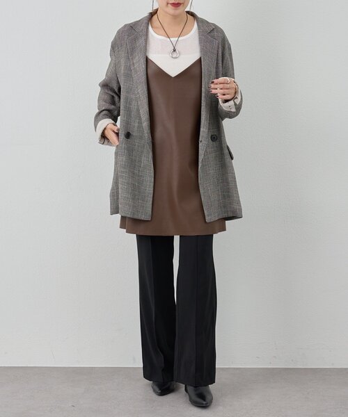 レイヤードにも◎》レザーチュニックキャミ（シャツ/ブラウス