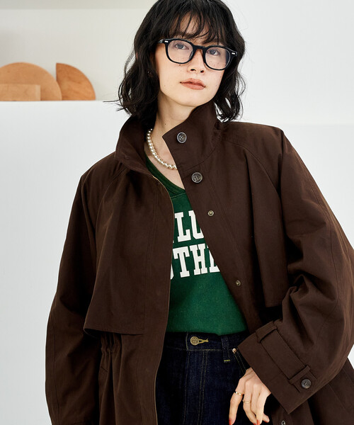 FREAK'S STORE（フリークスストア）の「【セットアイテム】マルチウェイ ボアベスト付き 配色 テントラインコート（トレンチコート・レディース・ブラック/ベージュ/ブラウン・ﾌﾘ-）」の10枚目の写真