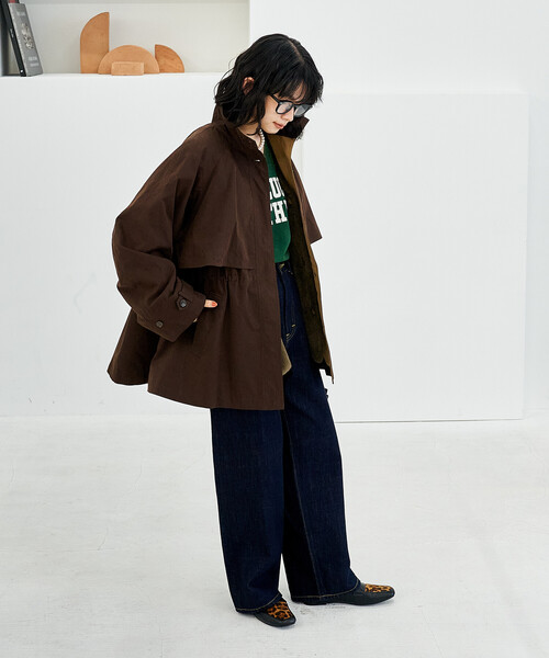 FREAK'S STORE（フリークスストア）の「【セットアイテム】マルチウェイ ボアベスト付き 配色 テントラインコート（トレンチコート・レディース・ブラック/ベージュ/ブラウン・ﾌﾘ-）」の19枚目の写真