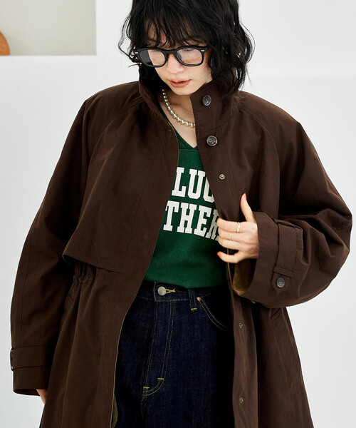 FREAK'S STORE（フリークスストア）の「【セットアイテム】マルチウェイ ボアベスト付き 配色 テントラインコート（トレンチコート・レディース・ブラック/ベージュ/ブラウン・ﾌﾘ-）」の21枚目の写真