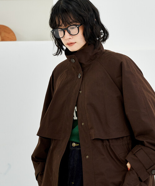 FREAK'S STORE（フリークスストア）の「【セットアイテム】マルチウェイ ボアベスト付き 配色 テントラインコート（トレンチコート・レディース・ブラック/ベージュ/ブラウン・ﾌﾘ-）」の22枚目の写真