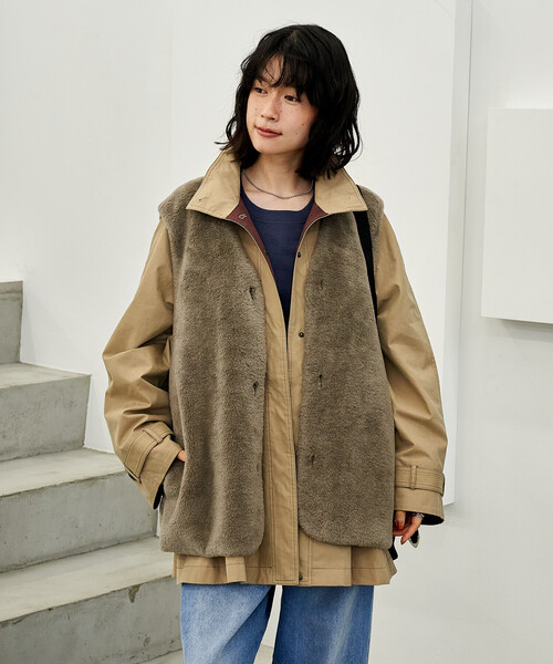 セール】【セットアイテム】マルチウェイ ボアベスト付き 配色 テント