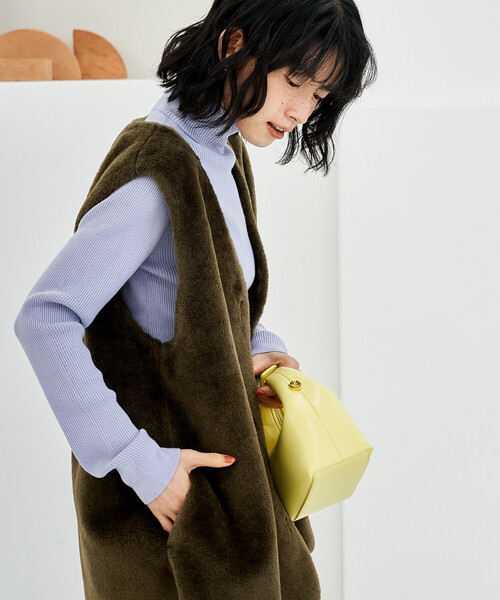 FREAK'S STORE(フリークスストア)の「【セットアイテム】マルチウェイ ボアベスト付き 配色 テントラインコート(トレンチコート・レディース・ベージュ/ブラウン/ブラック・フリ-)」の16枚目の写真