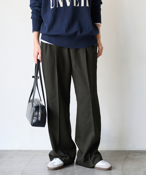 JOURNAL STANDARD relume（ジャーナルスタンダード　レリューム）の「ウーステッドサージパンツ（スラックス・レディース・チャコールグレー/ネイビー/ベージュ・36/38）」の2枚目の写真