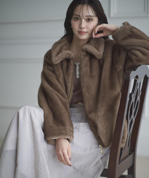 PROPORTION BODY DRESSING(プロポーションボディドレッシング)の「フェイクファーブルゾン / 1215255003(ブルゾン・レディース・ブラウン/グレー・MEDIUM/SMALL)」の18枚目の写真