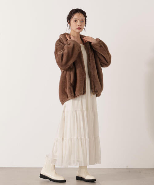 PROPORTION BODY DRESSING(プロポーションボディドレッシング)の「フェイクファーブルゾン / 1215255003(ブルゾン・レディース・ブラウン/グレー・MEDIUM/SMALL)」の3枚目の写真