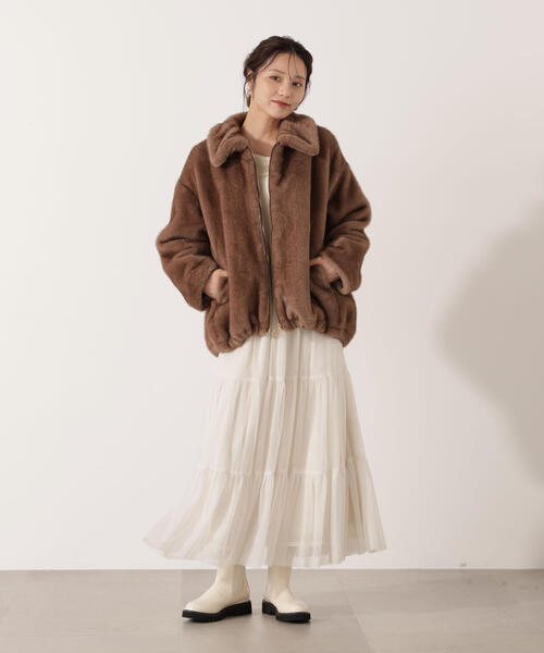 PROPORTION BODY DRESSING(プロポーションボディドレッシング)の「フェイクファーブルゾン / 1215255003(ブルゾン・レディース・ブラウン/グレー・MEDIUM/SMALL)」の4枚目の写真