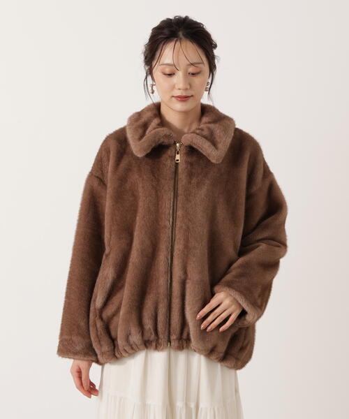 PROPORTION BODY DRESSING(プロポーションボディドレッシング)の「フェイクファーブルゾン / 1215255003(ブルゾン・レディース・ブラウン/グレー・MEDIUM/SMALL)」の5枚目の写真