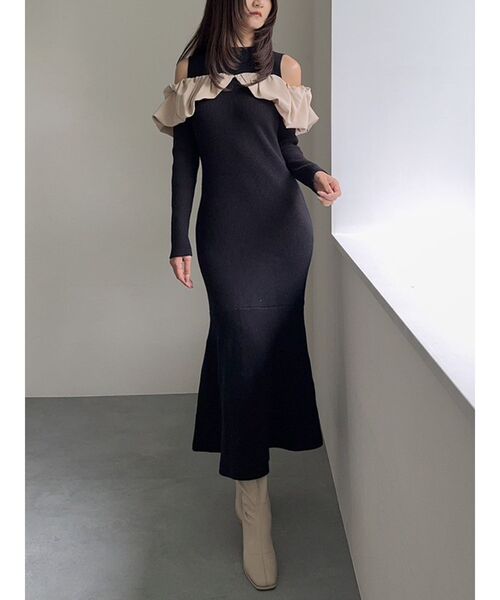 セール】ドッキングバルーンネックニットワンピース（ワンピース