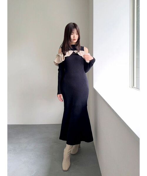 セール】ドッキングバルーンネックニットワンピース（ワンピース