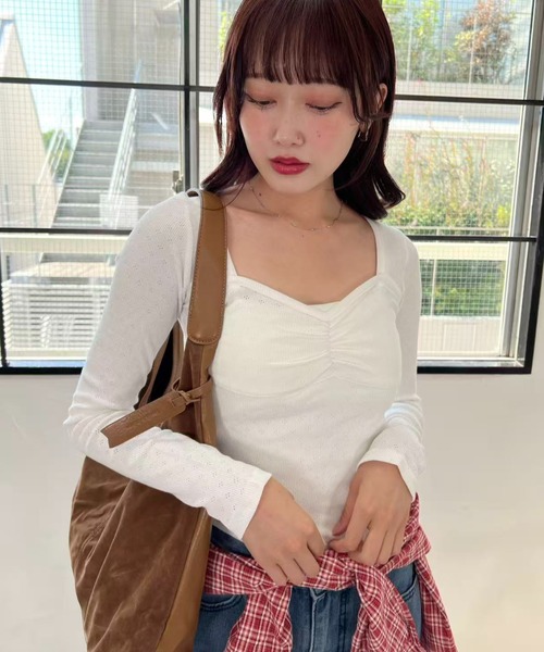 mebole(メボレ)の「ハートネックコットンカットソー(Tシャツ/カットソー・レディース・ホワイト/ブラック・FREE)」の10枚目の写真