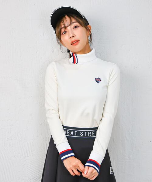 adabat（アダバット）の「【新レーベル ADABAT NAVY】せとはるコラボ モックT（Tシャツ/カットソー・レディース・ネイビー/ホワイト系・42/40/38/36）」の5枚目の写真