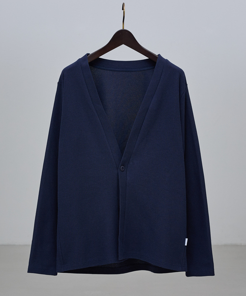 ABAHOUSE GRAY（アバハウスグレイ）の「ダブルジャージ 鹿の子 ワンボタンカーディガン（カーディガン/ボレロ・メンズ・ネイビー/ブラック/グレイッシュベージュ/セージグリーン・48/46）」の4枚目の写真