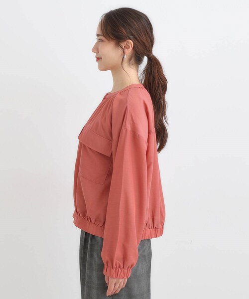 DRESKIP(ドレスキップ)の「【S-LL】寒暖差のある時期に 大人上品なシアーブルゾン(ブルゾン・レディース・チャコールグレー/ブラウン系/オレンジ・01/02/03/04)」の17枚目の写真