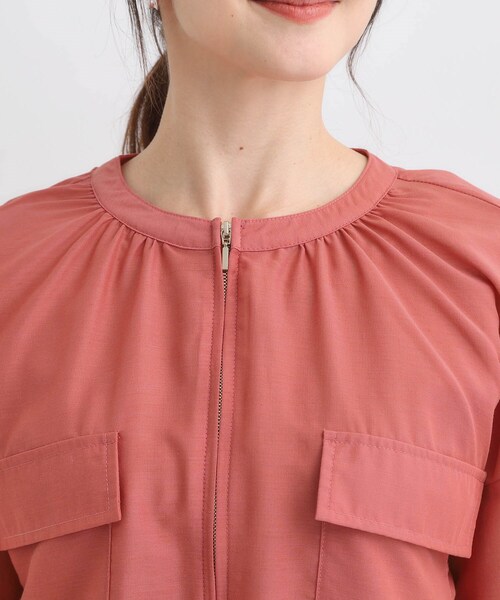 DRESKIP(ドレスキップ)の「【S-LL】寒暖差のある時期に 大人上品なシアーブルゾン(ブルゾン・レディース・チャコールグレー/ブラウン系/オレンジ・01/02/03/04)」の19枚目の写真