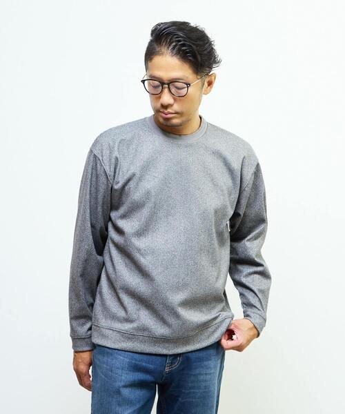 MEN'S MELROSE(メンズメルローズ)の「アクティブツィードチドリスウェットライクTシャツ(Tシャツ/カットソー・メンズ・ネイビー/チャコールグレー/グレー・2/4/3)」の7枚目の写真