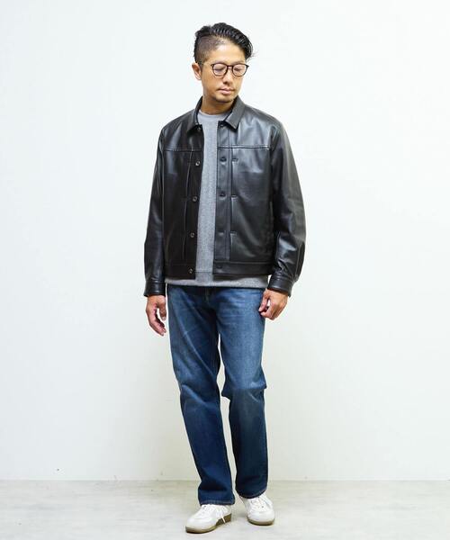 MEN'S MELROSE(メンズメルローズ)の「アクティブツィードチドリスウェットライクTシャツ(Tシャツ/カットソー・メンズ・ネイビー/チャコールグレー/グレー・2/4/3)」の11枚目の写真